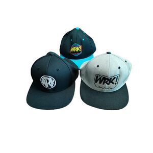 The Classics Yupoong Hats Men's Multicolor Snapback Lot Of 3 WRK! Wool Blend Cap